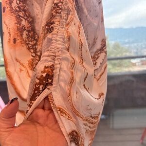 Light Brown(almost gold color and White Patterned dress